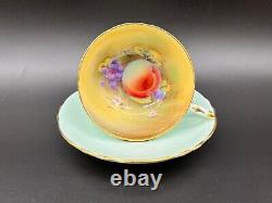 Paragon Mint A2257 Hand Painted Orchard Tea Cup Saucer Set Bone China England