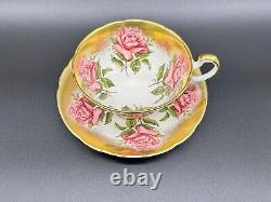 Paragon Pink Cabbage Rose Tea Cup Saucer Set Bone China England