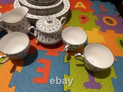 Paragon Regency Print Pattern Rimmed Set of 27 Items Bone China England