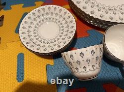 Paragon Regency Print Pattern Rimmed Set of 27 Items Bone China England