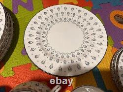 Paragon Regency Print Pattern Rimmed Set of 27 Items Bone China England