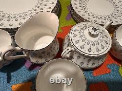 Paragon Regency Print Pattern Rimmed Set of 27 Items Bone China England