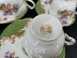 Paragon Rockingham Green Demitasse Coffee Cup Saucer Set x 6 Bone China England