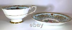 Paragon Tea Cup Saucer China England Queen Elizabeth II Coronation 1953