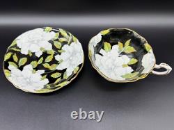 Paragon White Rose Black Tea Cup Saucer Set Bone China England