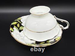 Paragon White Rose Black Tea Cup Saucer Set Bone China England