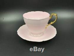 Paragon baby Pink Gold handle Tea Cup Saucer Set Bone China England