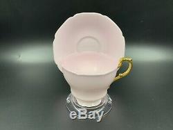 Paragon baby Pink Gold handle Tea Cup Saucer Set Bone China England
