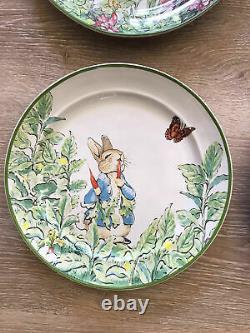 Pottery Barn Peter Rabbit Set 4 Garden Salad Plates Easter Spring New In Box