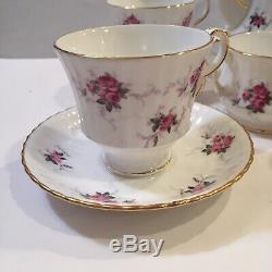 Princess House Hammersley Spode Fine Bone China Tea Set England 4 Cups Roses