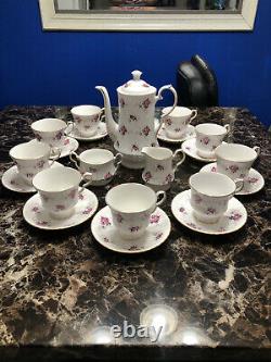 Princess House Hammersley Spode Fine Bone China Tea Set England 9 Cups Roses