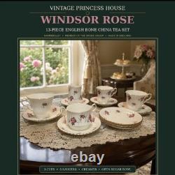 Princess House WINDSOR ROSE Tea Set Hammersley Spode Bone China England 13pc Pi