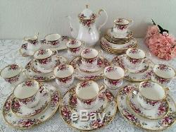 Queen Anne Summer Rose Fine Bone China England tea set vintage porcelain