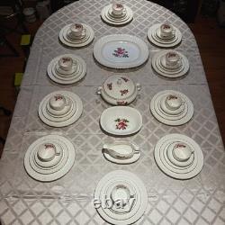RARE 54pc Vintage English Bone China Set of 10 Northumbria Carleton Rose Mint