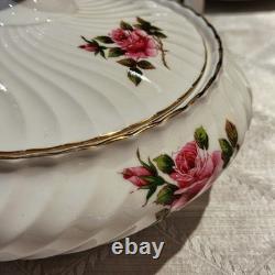RARE 54pc Vintage English Bone China Set of 10 Northumbria Carleton Rose Mint