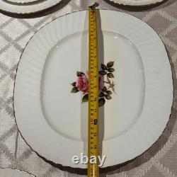 RARE 54pc Vintage English Bone China Set of 10 Northumbria Carleton Rose Mint