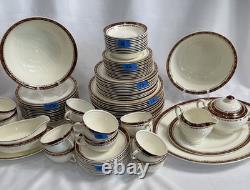 RARE Alfred Meakin Kingsdale 92pc 18Kt Gold Dinnerware Set Service for 12