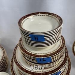 RARE Alfred Meakin Kingsdale 92pc 18Kt Gold Dinnerware Set Service for 12