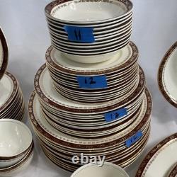 RARE Alfred Meakin Kingsdale 92pc 18Kt Gold Dinnerware Set Service for 12
