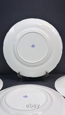 RARE Coalport England Versaille Cobalt Blue Gold Sunburst 6 Dinner Plates