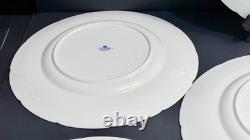 RARE Coalport England Versaille Cobalt Blue Gold Sunburst 6 Dinner Plates