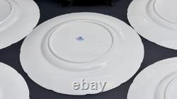 RARE Coalport England Versaille Cobalt Blue Gold Sunburst 6 Dinner Plates