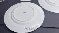RARE Coalport England Versaille Cobalt Blue Gold Sunburst 6 Dinner Plates