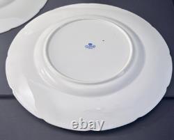 RARE Coalport England Versaille Cobalt Blue Gold Sunburst 6 Dinner Plates
