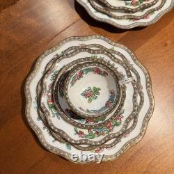 RARE Coalport Indian Tree AD 1750 40pc Service for 8 MINT 5pc Sets