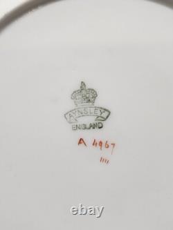 RARE Set of 9- Aynsley #4967 Fine Bone China England 7 SALAD PLATES