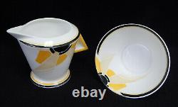 RARE Shelley England China Vogue Sunray Art Deco Tea Set Cup Saucer Plate Lot