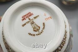 READ Royal Crown Derby Orient Mikado Footed Cup & Saucers Set of 12