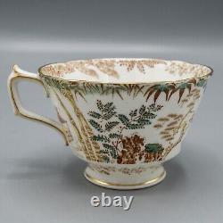 READ Royal Crown Derby Orient Mikado Footed Cup & Saucers Set of 12