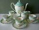 ROSLYN HIGHLAND BELL BONE CHINA COFFEE POT SET with DEMITASSE CUPS ENGLAND