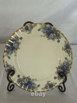 ROYAL ALBERT VINTAGE 1987 MOONLIGHT ROSE 5 PIECE PLATE SETTING Never used
