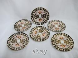 ROYAL Crown Derby 2451 Traditional IMARI Bone China 8 3/8 Salad Plate Set of 6