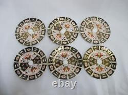 ROYAL Crown Derby 2451 Traditional IMARI Bone China 8 3/8 Salad Plate Set of 6