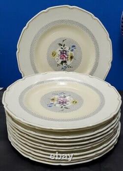 ROYAL DOULTON England BURNHAM V1865 pattern set of 12 luncheon plates 9 Vintage
