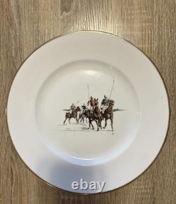 Ralph Lauren Polo Scene Dinner Plates Set of 8 Bone China England 1983 Vintage