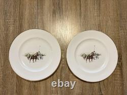 Ralph Lauren Polo Scene Dinner Plates Set of 8 Bone China England 1983 Vintage