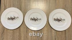Ralph Lauren Polo Scene Dinner Plates Set of 8 Bone China England 1983 Vintage