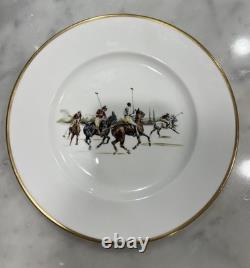 Ralph Lauren Polo Scene Dinner Plates Set of 8 Bone China England 1983 Vintage