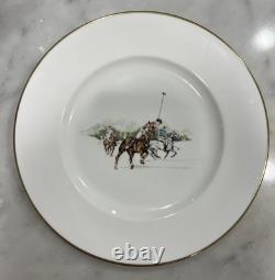 Ralph Lauren Polo Scene Dinner Plates Set of 8 Bone China England 1983 Vintage