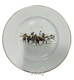 Ralph Lauren Polo Scene Dinner Plates Set of 8 Bone China England 1983 Vintage