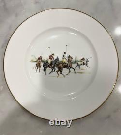 Ralph Lauren Polo Scene Dinner Plates Set of 8 Bone China England 1983 Vintage