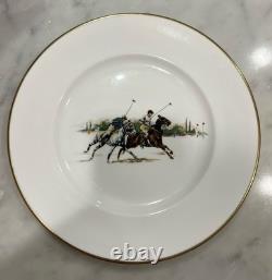 Ralph Lauren Polo Scene Dinner Plates Set of 8 Bone China England 1983 Vintage