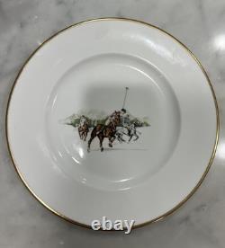 Ralph Lauren Polo Scene Dinner Plates Set of 8 Bone China England 1983 Vintage