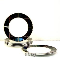 Ralph Lauren Set Of 6 Fraser Tartan Plaid Bone China Plates By Wedgewood