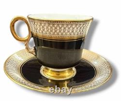 Rare Adderley Harlequin Demitasse Set 6 Cups Saucers H/520 England C. 1960s