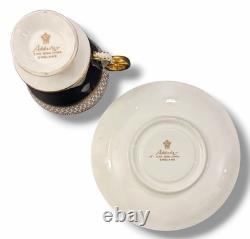 Rare Adderley Harlequin Demitasse Set 6 Cups Saucers H/520 England C. 1960s